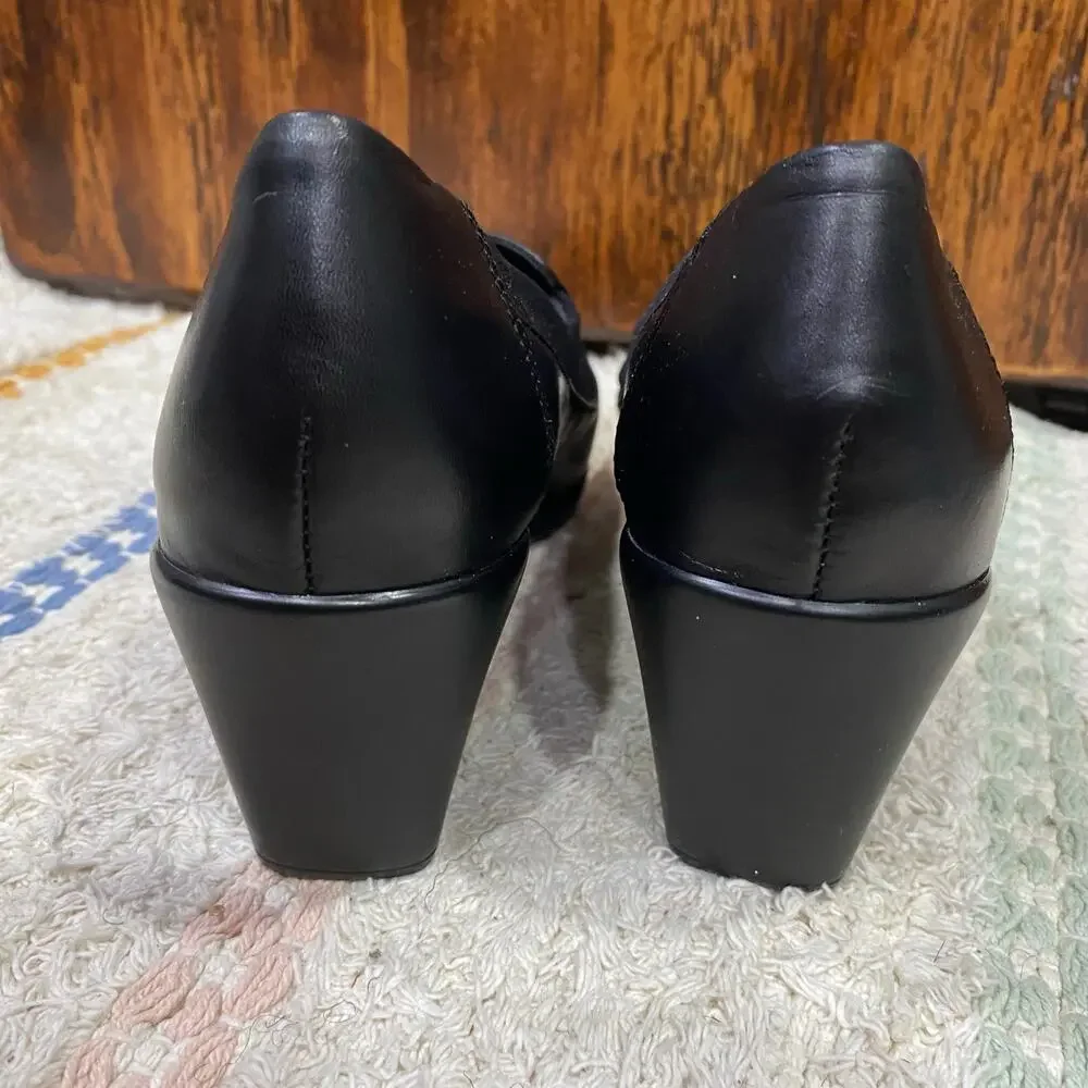 Easy Spirit Black Wedges Shoes Size 8 Narrow Lightweight Comfort Work Shoes